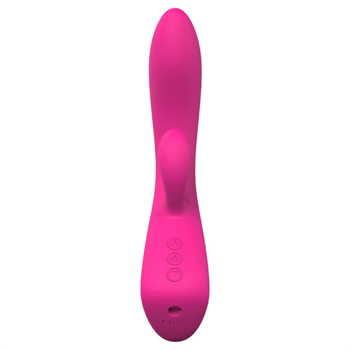Paradiso Acupressure Wave Rabbit Vibrator front view of buttons and charging port