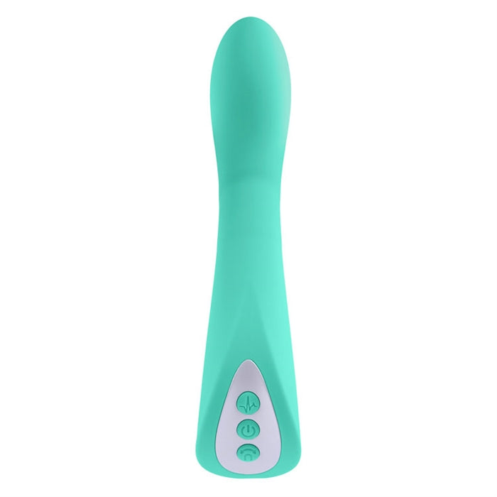 Come With Me Rechargeable Rocking Motion Vibrator by Evolved out of box view of button controls.