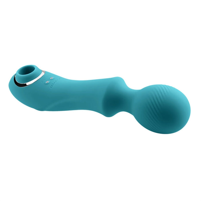 Wanderful Sucker Rechargeable Sucking Wand Vibrator by Evolved out of box side view.
