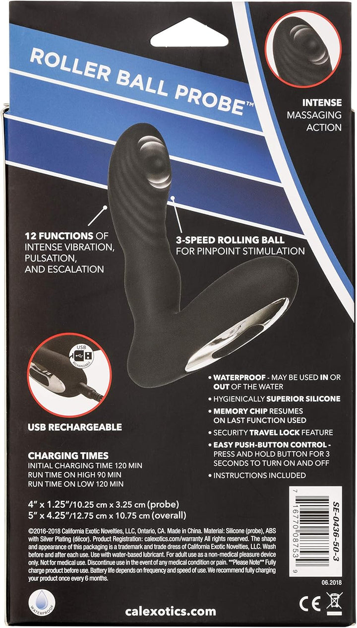 Eclipse Roller Ball Rechargeable Prostate Stimulator back of box