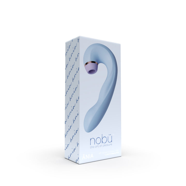 Ania C-Shaped Silicone Rechargeable Vibrator & Super Sucker in Box