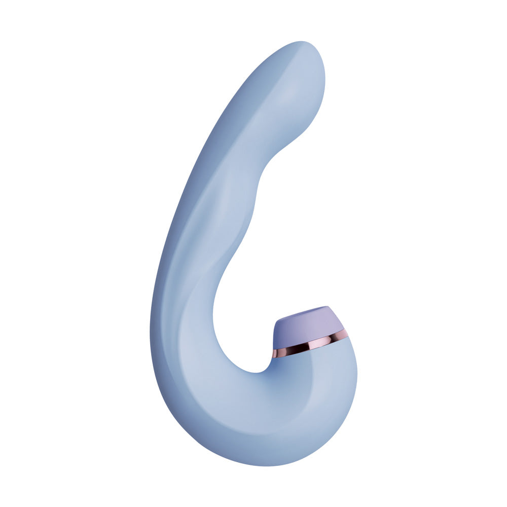 Ania C-Shaped Silicone Rechargeable Vibrator & Super Sucker Profle View