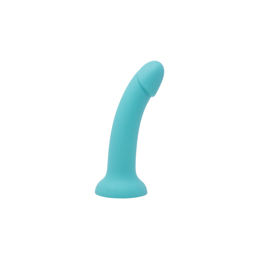 Nobu Turquise Silicone 7.25 Inch Dildo W/ Strong Suction Cup - DG13 Profile View
