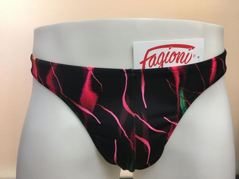 Fagioni Men's Assorted Pattern PRINT THONG Underwear / Swimwear - Style 4787 Celebrity from the front