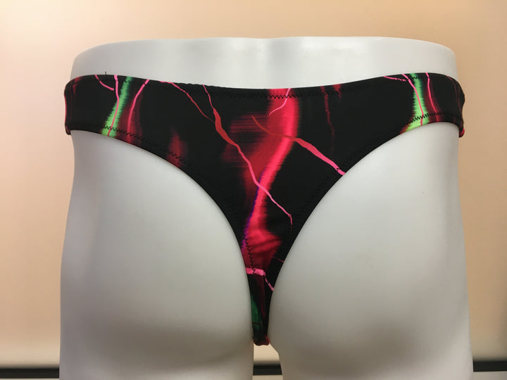 Fagioni Men's Assorted Pattern PRINT THONG Underwear / Swimwear - Style 4787 Celebrity from the back