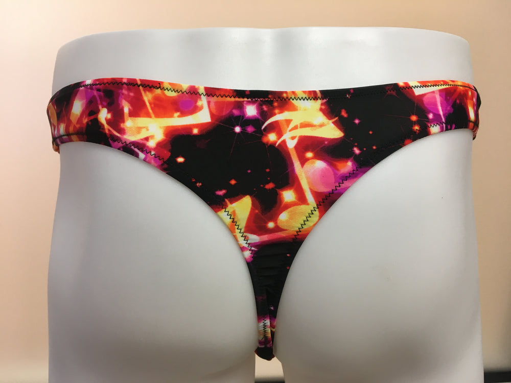Fagioni Men's Assorted Pattern PRINT THONG Underwear / Swimwear - Style 4787 Music from the back