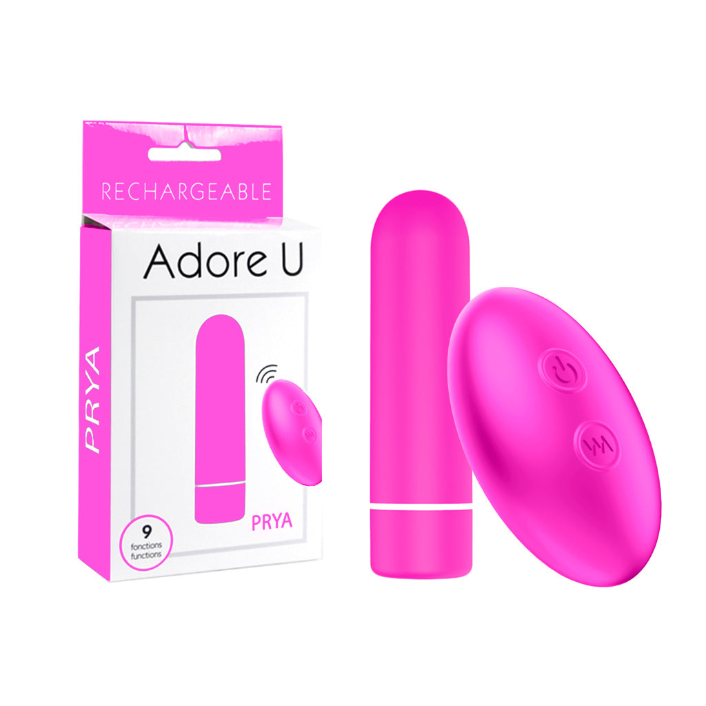 Adore U Prya Remote Control Wearable Rechargeable Bullet with box in pink