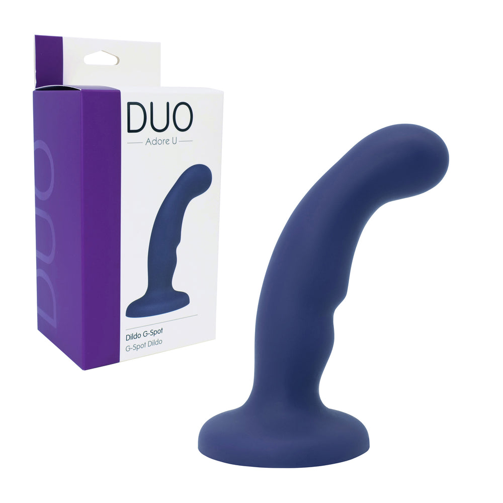 Duo G Spot & P-Spot Ripple Silicone Dildo W/ Suction Cup with box