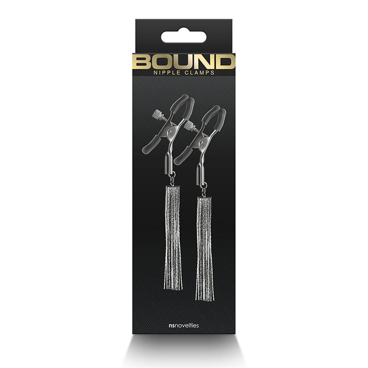 Bound Nipple Clamps W/ Chain Fringe - Gunmetal Black in Box