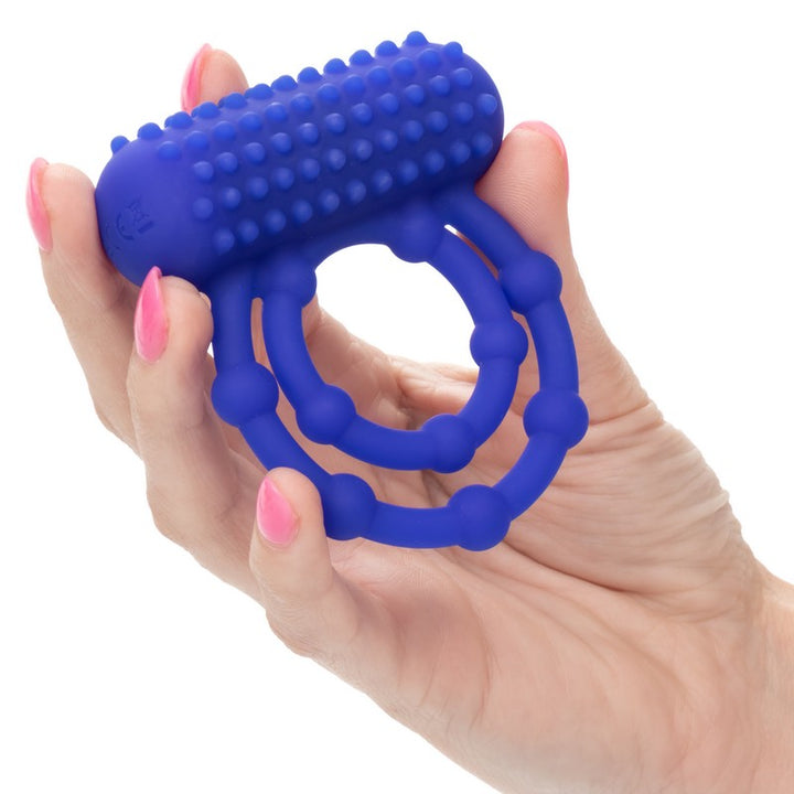 Maximus 10 Bead Vibrating Cock Double Ring