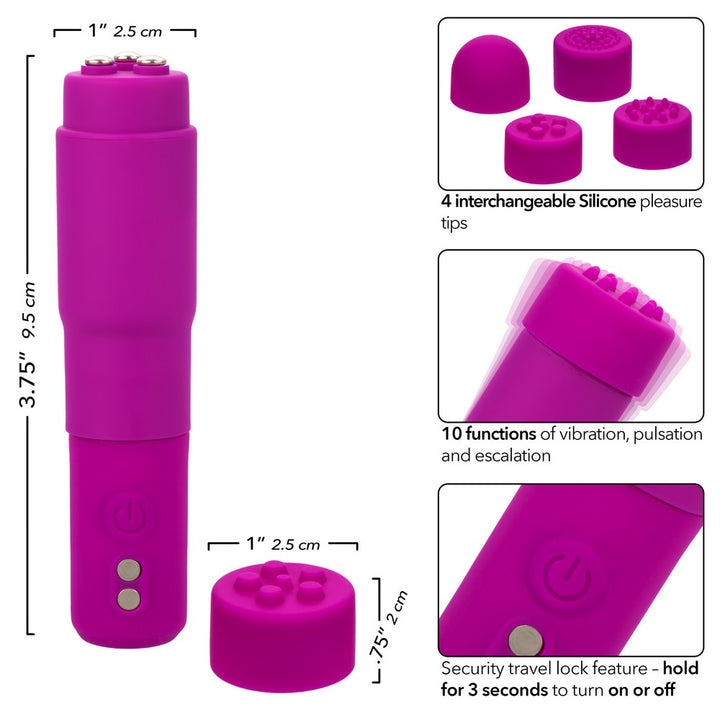 Kyst Mega-Mite Rocket Style Clitoral Vibrator in Pink Features