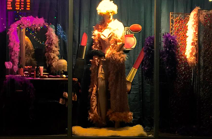 Adult store on Vancouver Island Hollywood themed window display