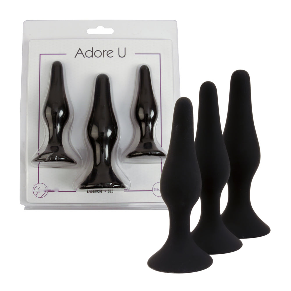 Adore U Lydia Anal Plug 3Pc Silicone Training System