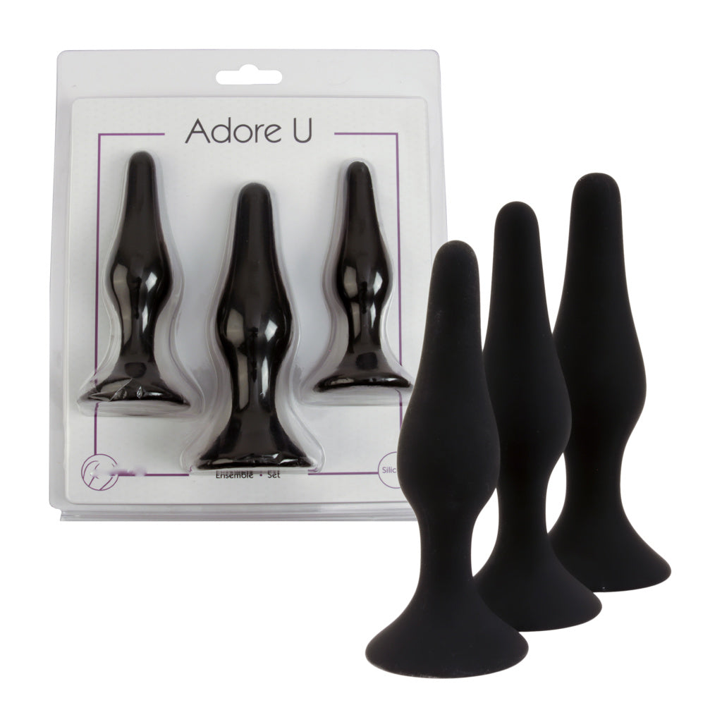 Adore U Lydia Anal Plug 3Pc Silicone Training System