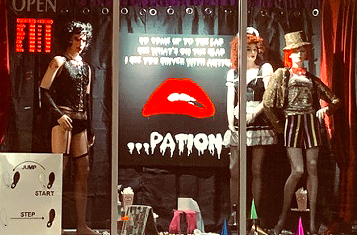 Sex store in Parksville's Halloween 2019 window display