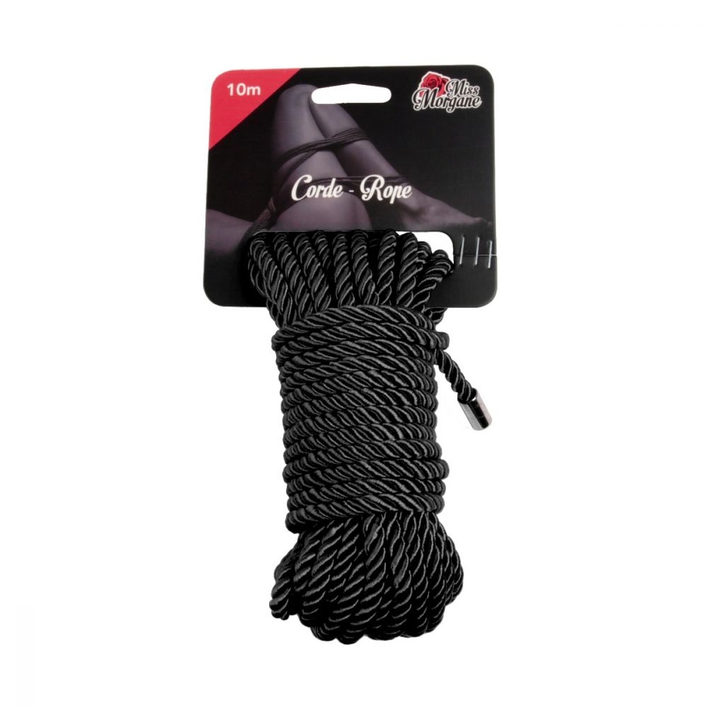 Miss Morgane Black Silk Finish Rope 10m / 32 Feet Length - Bondage & Kink - Sexessories Parksville