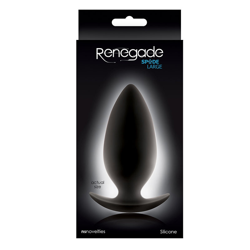 Black Silicone Spade Butt Plugs Large in Box