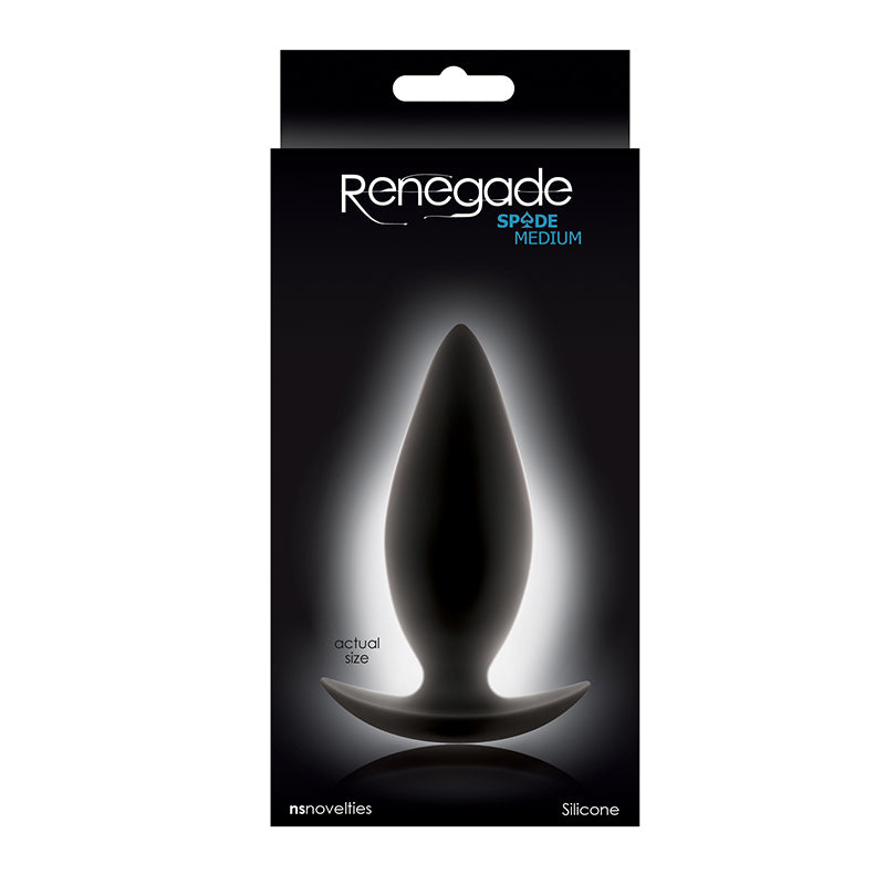 Black Silicone Spade Butt Plugs Medium in Box
