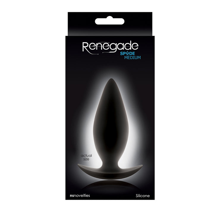 Black Silicone Spade Butt Plugs Medium in Box