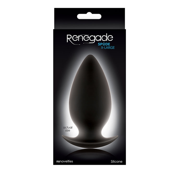 Black Silicone Spade Butt Plugs XL in Box