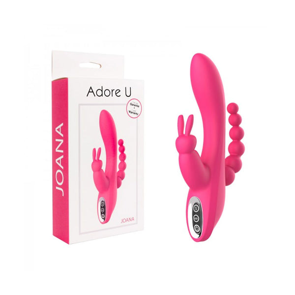 Joana Silicone Rechargeable G-Spot & Clitoral Rabbit Vibrator W/ Anal Beads