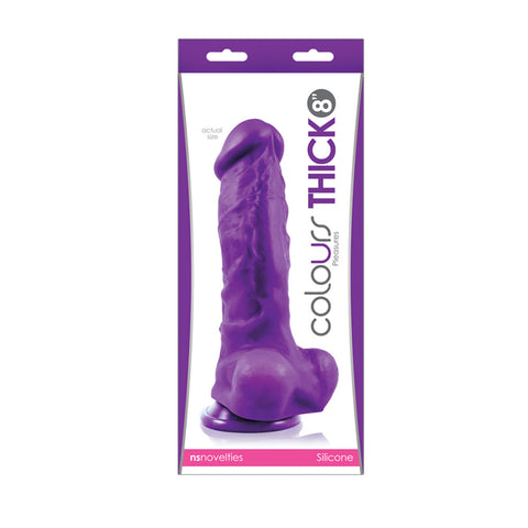Picture of colour pleasures thick 8 inch dildo in packaging