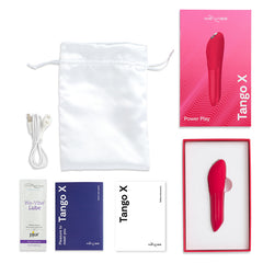 We-Vibe Tango X includes a charging cable, pack of lubricant, and silky storage bag