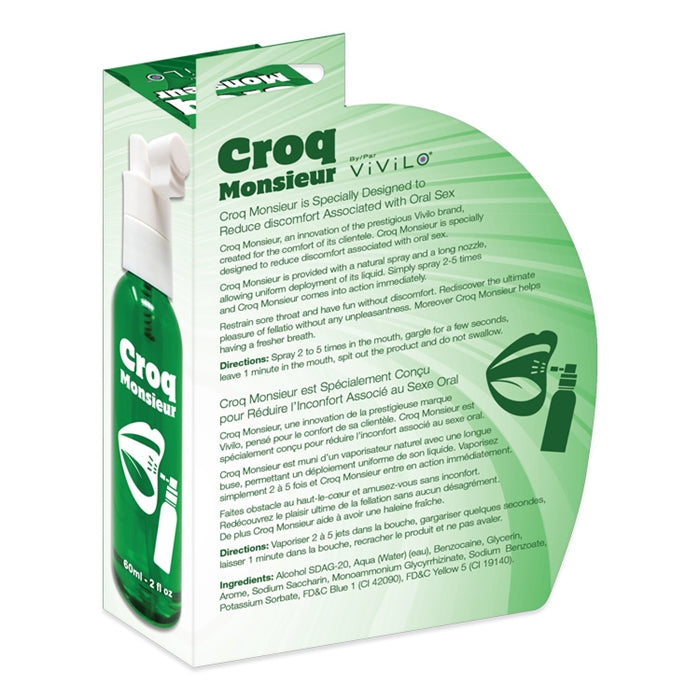 Croq Monsieur ORAL SEX SPRAY Throat Desensitizer - Spearmint 60ml