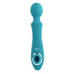 Wanderful Sucker Rechargeable Sucking Wand Vibrator by Evolved out of box vidw of sucking opening and magnet charging. 