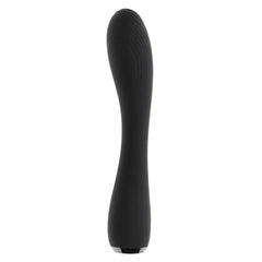 Midnight Magic Textured Rechargeable G-Spot Vibrator in black from Selopa, Out of box side view of texture.