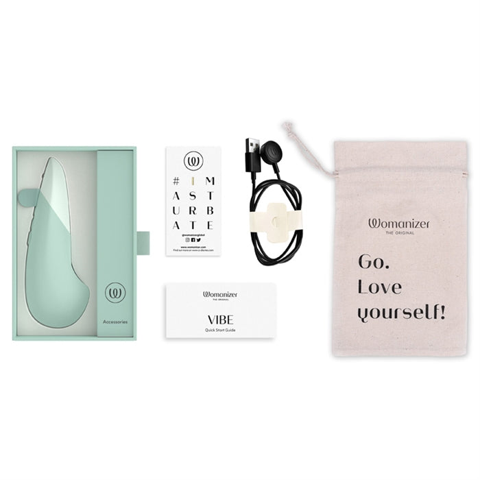 Womanizer Noiseless Lay-On Waterproof Vibrator Box Contents