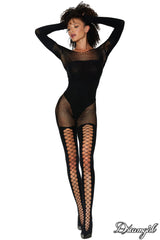 Dreamgirl Knit Print LACE UP Teddy Bodystocking - Style 0443
