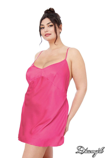Dreamgirl Satin Heart Ring Chemise - Sizes 1X-3X - Style 1360X