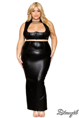 Dreamgirl Faux Leather 2PC - SIzes 1X - Style 13198X