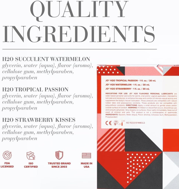 JO Fruit FLAVOURS Lubricant- Quality Ingredients