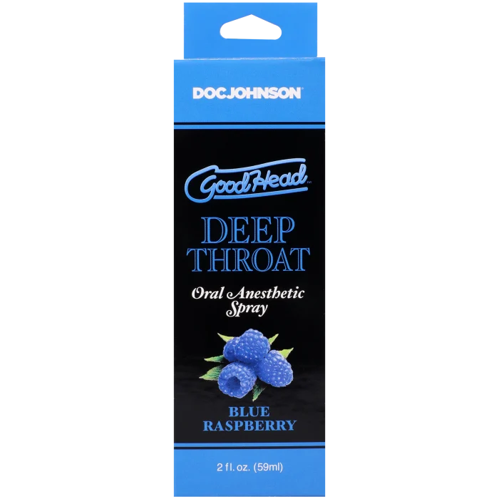 Deep throat spray blue raspberry box