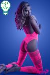 back of bodystocking displayed in UV light