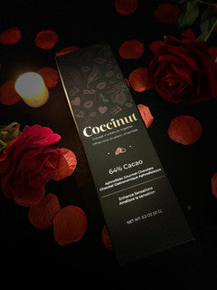 Coccinut box displayed along side candles and roses
