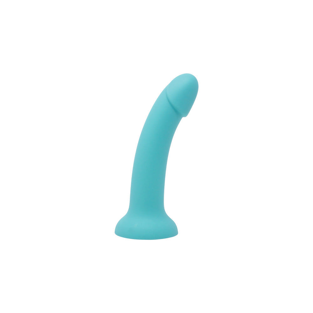Nobu Turquise Silicone 7.25 Inch Dildo W/ Strong Suction Cup - DG13 Profile View