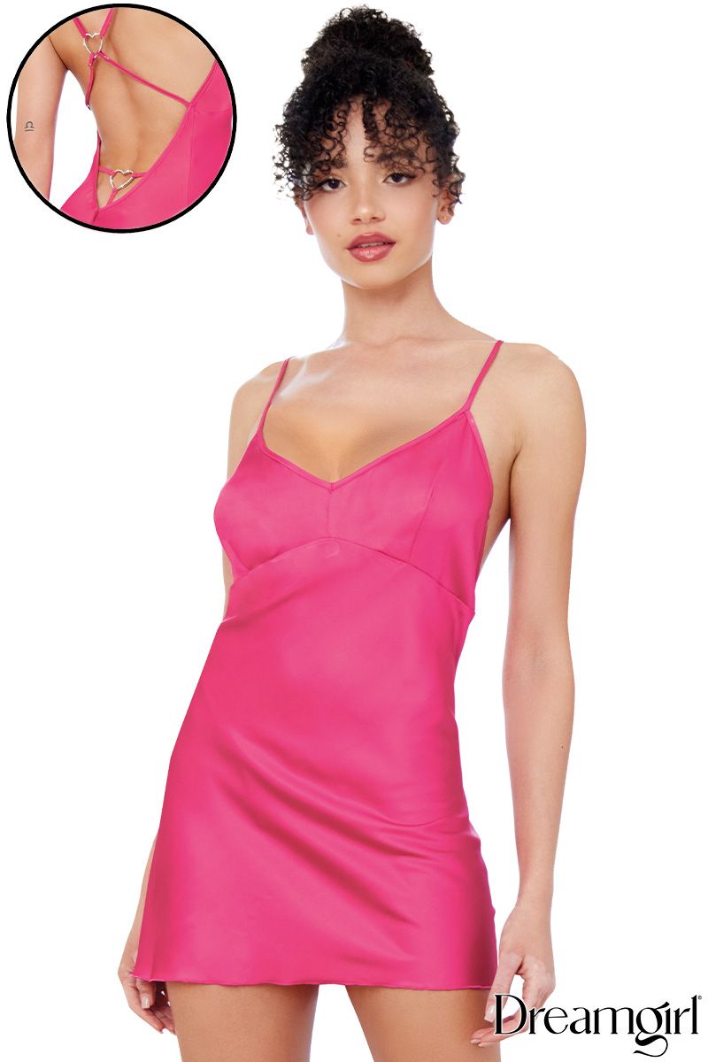 DG13067 Pink Satin Chemise