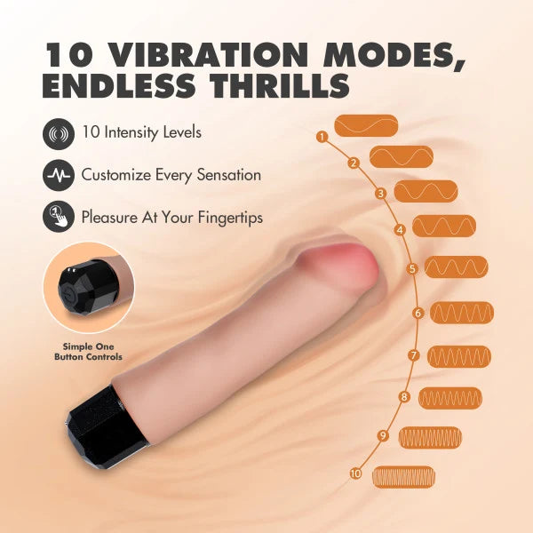 Dr. Avery 7.5 Inch Vibrating Rechargeable Silicone Soft Touch Dildo Features