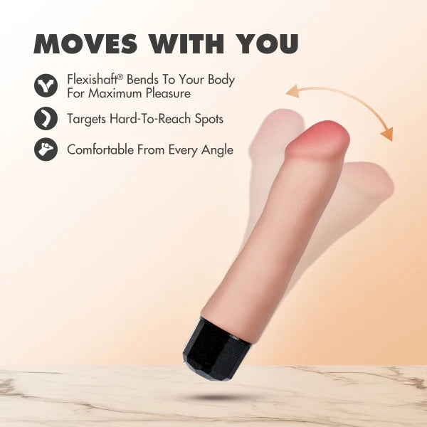 Dr. Avery 7.5 Inch Vibrating Rechargeable Silicone Soft Touch Dildo Flexishaft