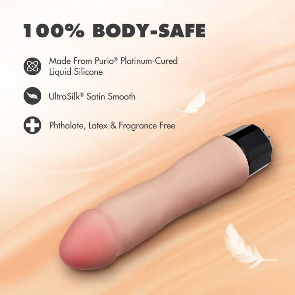 Dr. Avery 7.5 Inch Vibrating Rechargeable Silicone Soft Touch Dildo Body-safe