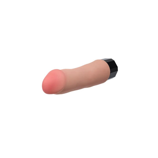 Dr. Avery 7.5 Inch Vibrating Rechargeable Silicone Soft Touch Dildo Angled View