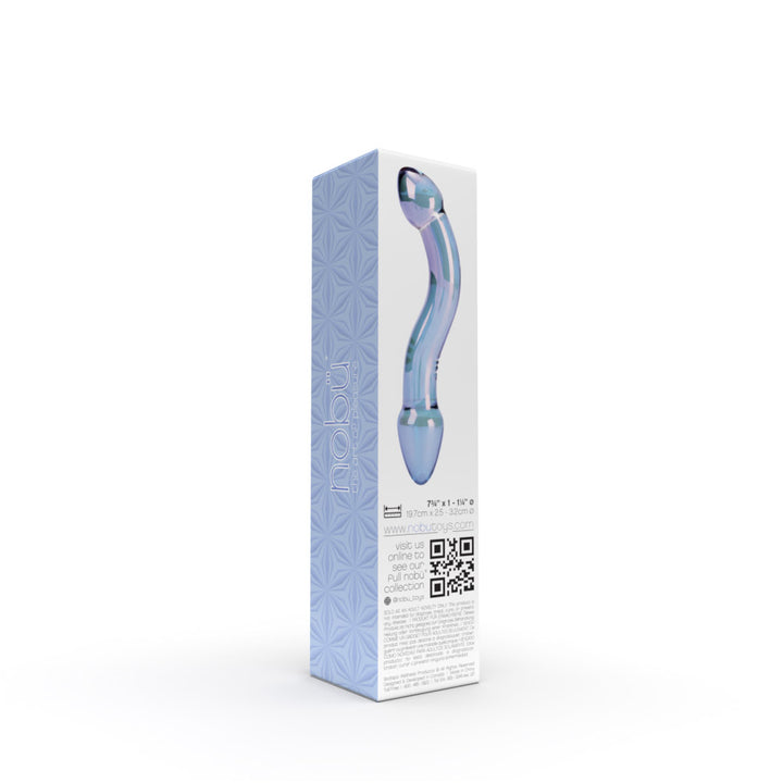 Galaxy Dual Curve Double-Ended Glass Dildo Back of Box
