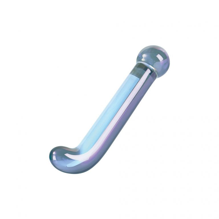 GLASS Blue Smooth G-Spot & P-Spot Finder - Double Ended