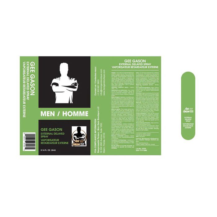 Specs / back of delay spray box