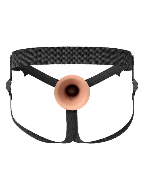 Strap on back view displaying hollow dong