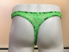 Fagoni LACE Side CLIP Men's Underwear Thong / Lingerie Style 4788 Lime