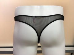 Fagioni Sheer ZIP Crotch THONG Underwear / Swimwear Style 2915 Black